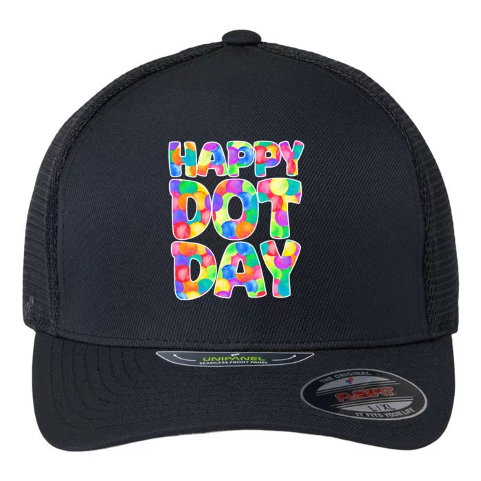 Happy Dot Day Colorful Fun Flexfit Unipanel Trucker Cap