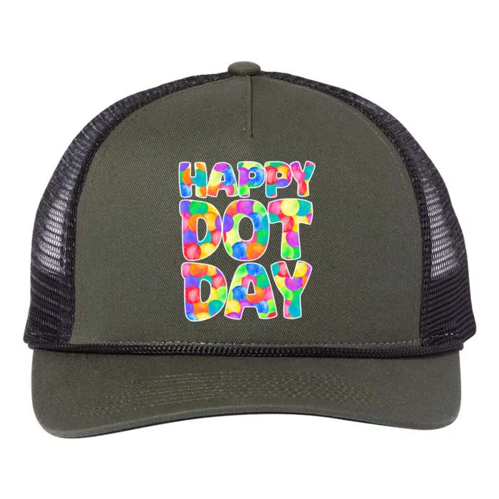 Happy Dot Day Colorful Fun Retro Rope Trucker Hat Cap