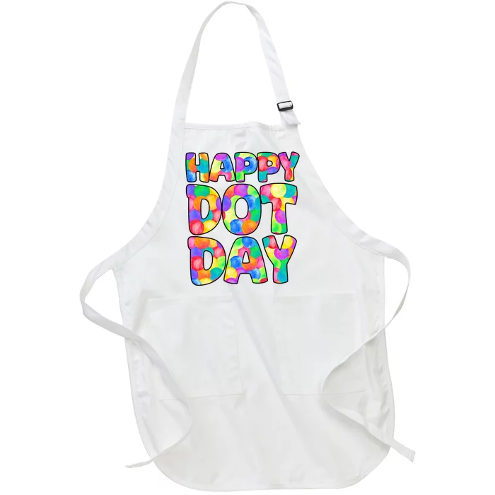 Happy Dot Day Colorful Fun Full-Length Apron With Pocket