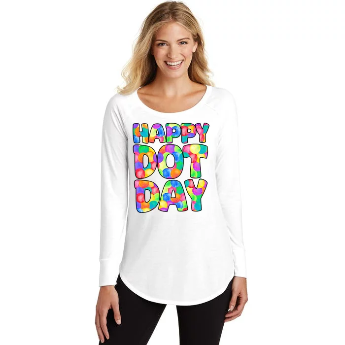 Happy Dot Day Colorful Fun Women's Perfect Tri Tunic Long Sleeve Shirt