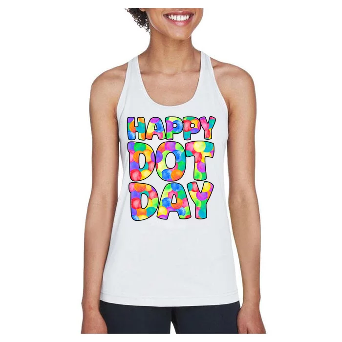 Happy Dot Day Colorful Fun Women's Racerback Tank