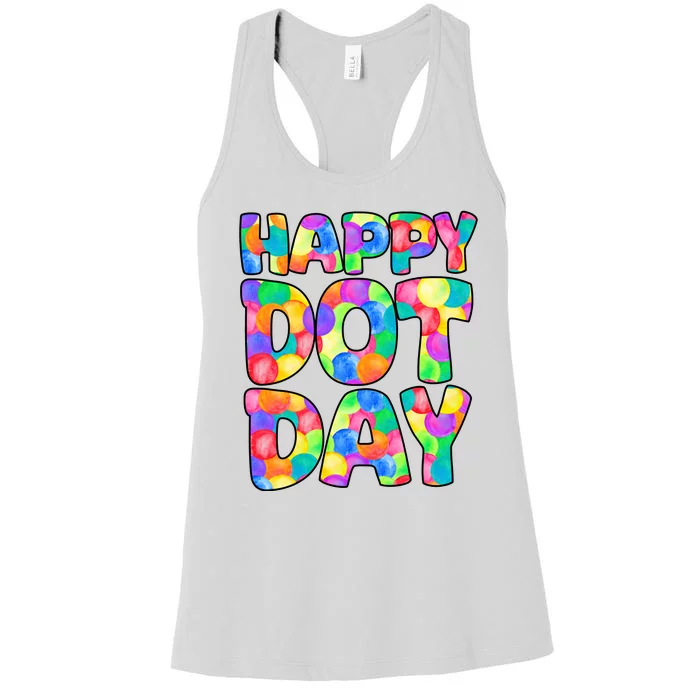 Happy Dot Day Colorful Fun Women's Racerback Tank