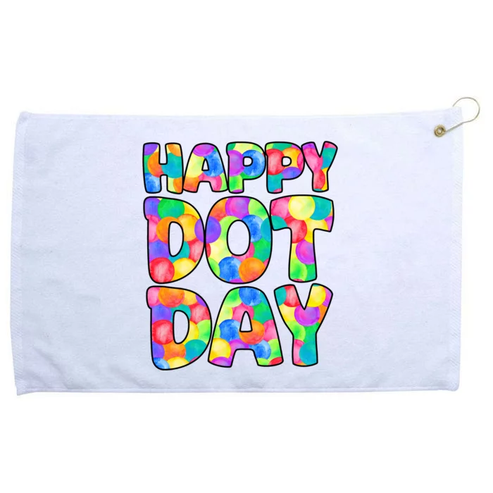 Happy Dot Day Colorful Fun Grommeted Golf Towel