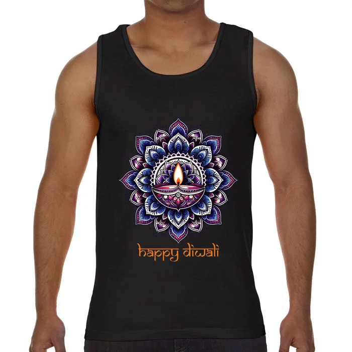 Happy Diwali Diya Oil Lamp Deepavali Festival of Lights Comfort Colors® Tank Top