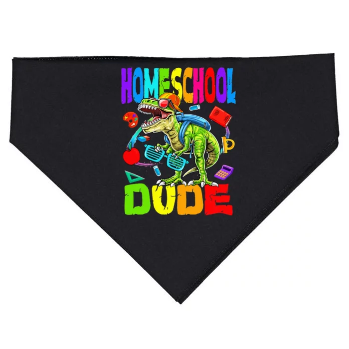 Homeschool Dude Dinosaur Back To School USA-Made Doggie Bandana