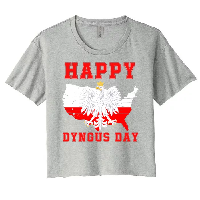 Happy Dyngus Day 2024 Polish Eagle Dyngus Day Polish American Polska White Eagle Women's Crop Top Tee