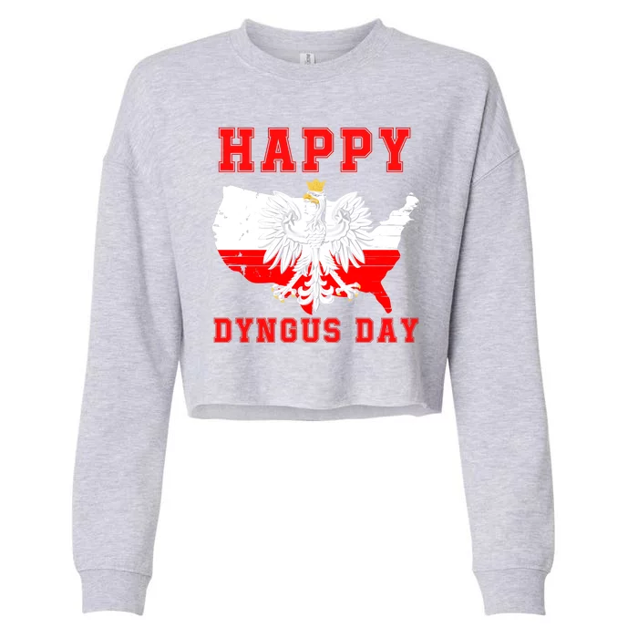 Happy Dyngus Day 2024 Polish Eagle Dyngus Day Polish American Polska White Eagle Cropped Pullover Crew