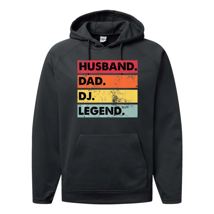 Husband Dad DJ Legend Funny DJ Disc Jockey Music Player Performance Fleece Hoodie