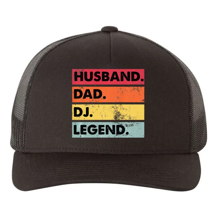 Husband Dad DJ Legend Funny DJ Disc Jockey Music Player Yupoong Adult 5-Panel Trucker Hat