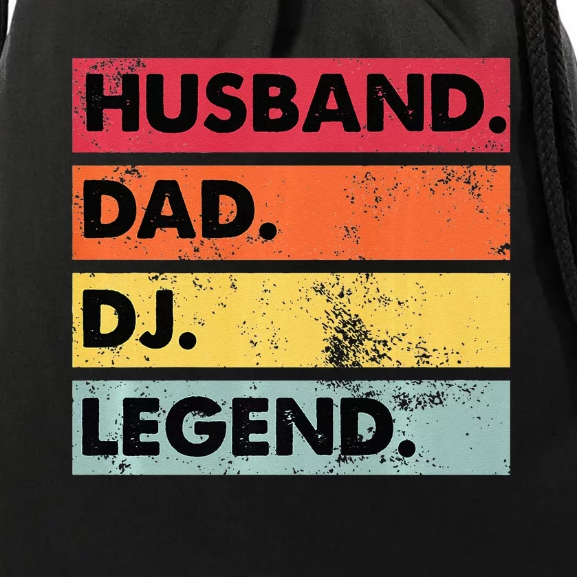 Husband Dad DJ Legend Funny DJ Disc Jockey Music Player Drawstring Bag