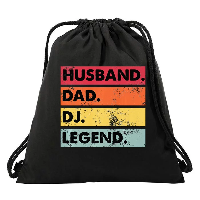 Husband Dad DJ Legend Funny DJ Disc Jockey Music Player Drawstring Bag