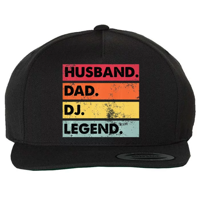 Husband Dad DJ Legend Funny DJ Disc Jockey Music Player Wool Snapback Cap