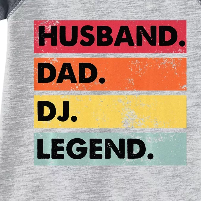 Husband Dad DJ Legend Funny DJ Disc Jockey Music Player Infant Baby Jersey Bodysuit