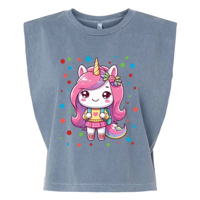 Happy Dot Day Unicorn Dots For Girl Garment-Dyed Women's Muscle Tee