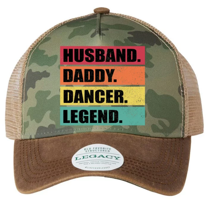 Husband Daddy Dancer Legend Retro Fathers Day Gift Legacy Tie Dye Trucker Hat