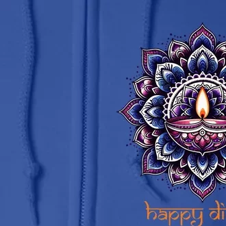 Happy Diwali Diya Oil Lamp Deepavali Festival of Lights Full Zip Hoodie