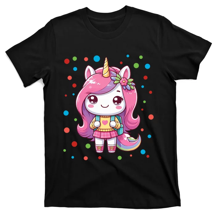 Happy Dot Day Unicorn Dots For Girl T-Shirt