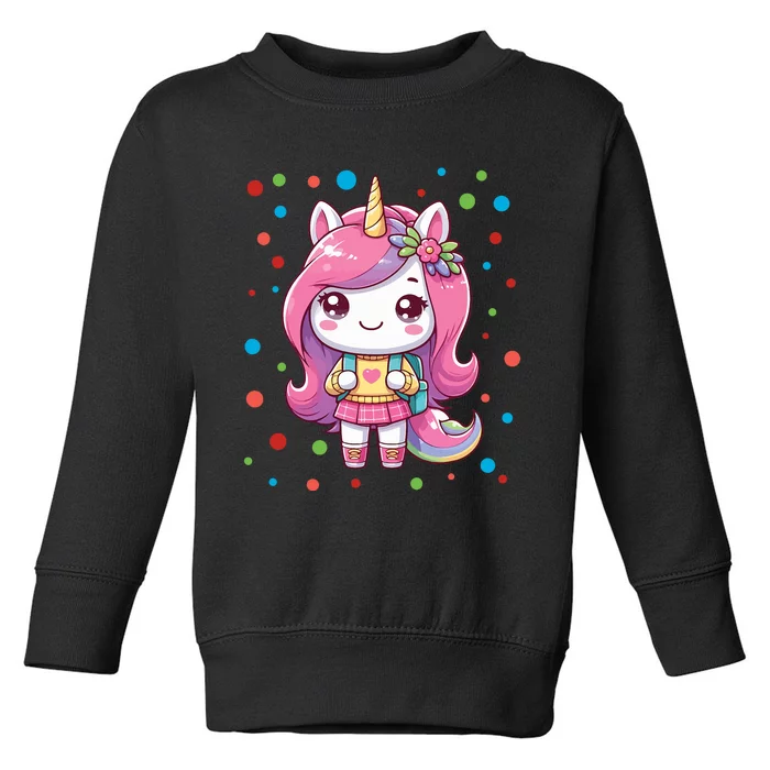 Happy Dot Day Unicorn Dots For Girl Toddler Sweatshirt