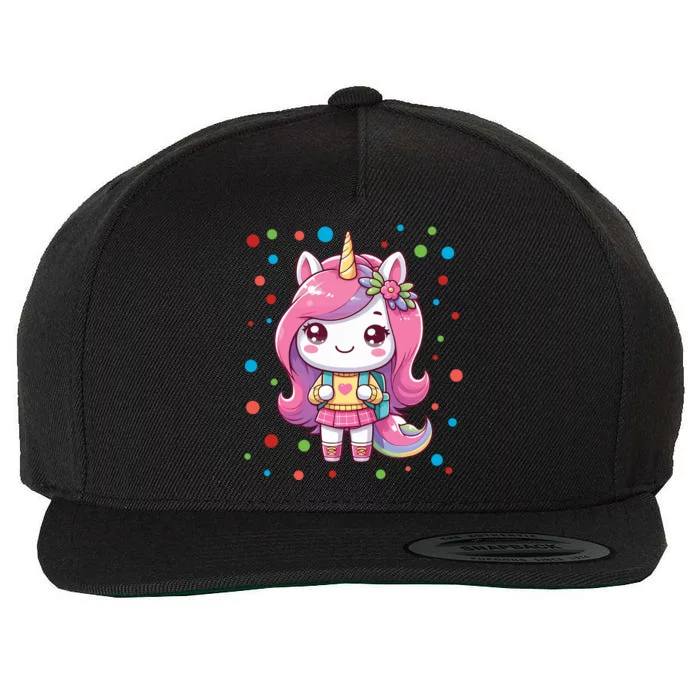 Happy Dot Day Unicorn Dots For Girl Wool Snapback Cap