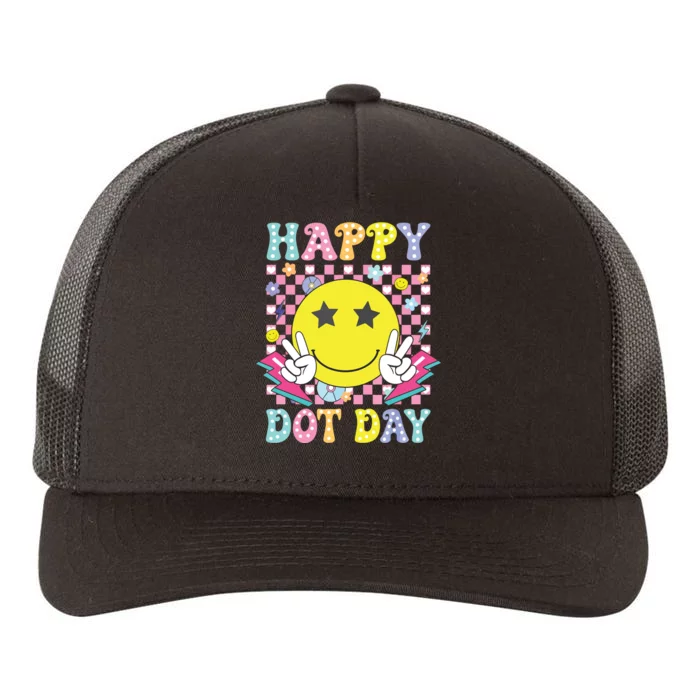 Happy Dot Day 2024 Colorful Polka Dot Smile Face Teacher Yupoong Adult 5-Panel Trucker Hat