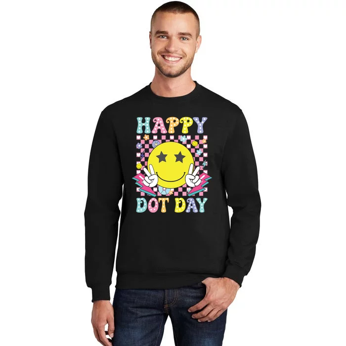 Happy Dot Day 2024 Colorful Polka Dot Smile Face Teacher Sweatshirt