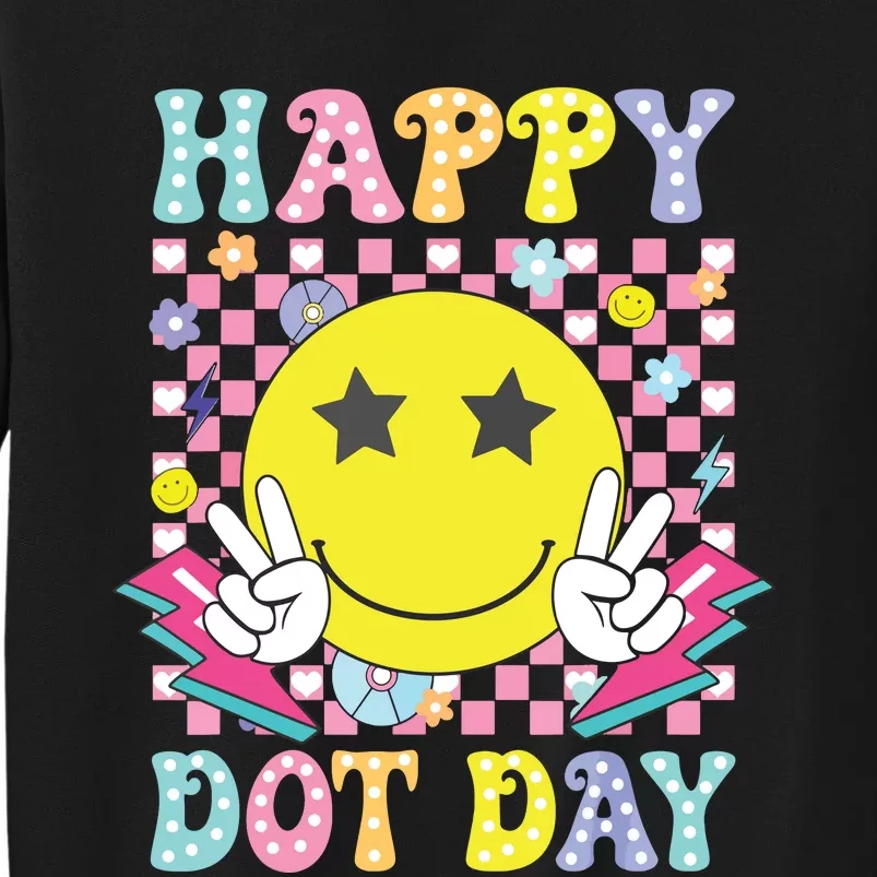 Happy Dot Day 2024 Colorful Polka Dot Smile Face Teacher Sweatshirt