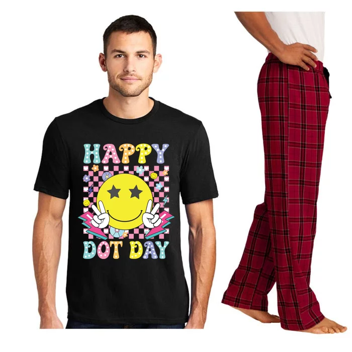 Happy Dot Day 2024 Colorful Polka Dot Smile Face Teacher Pajama Set