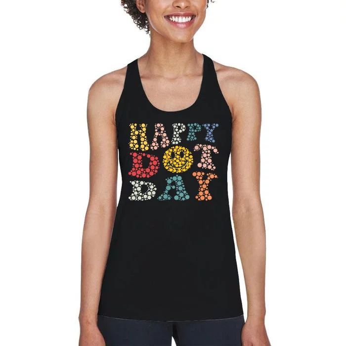 Happy Dot Day Shirts For Teacher Smile Face Women's Racerback Tank