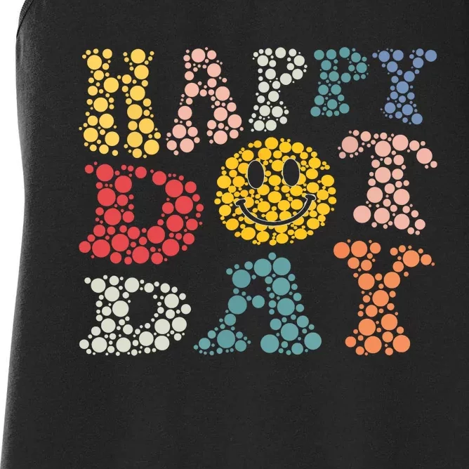 Happy Dot Day Shirts For Teacher Smile Face Women's Racerback Tank