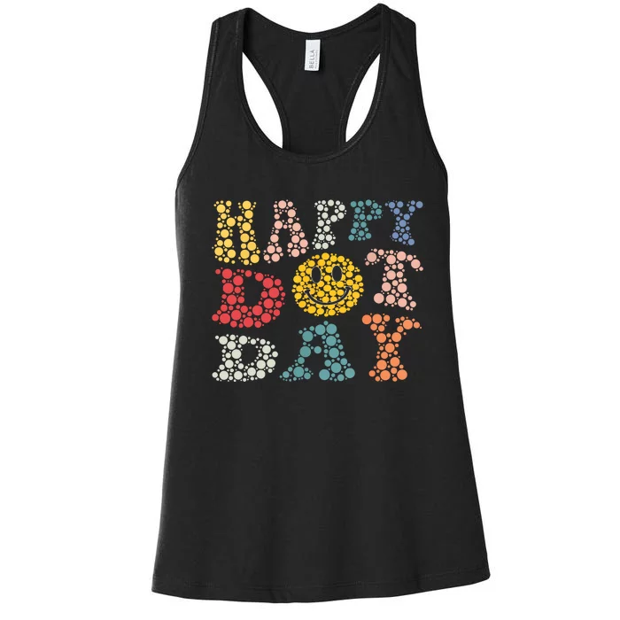 Happy Dot Day Shirts For Teacher Smile Face Women's Racerback Tank