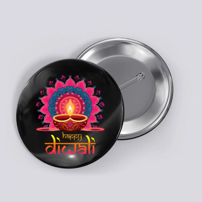 Happy Diwali Deepavali Hindu Indian Festival Of Lights Button