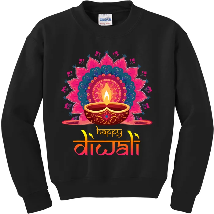 Happy Diwali Deepavali Hindu Indian Festival Of Lights Kids Sweatshirt