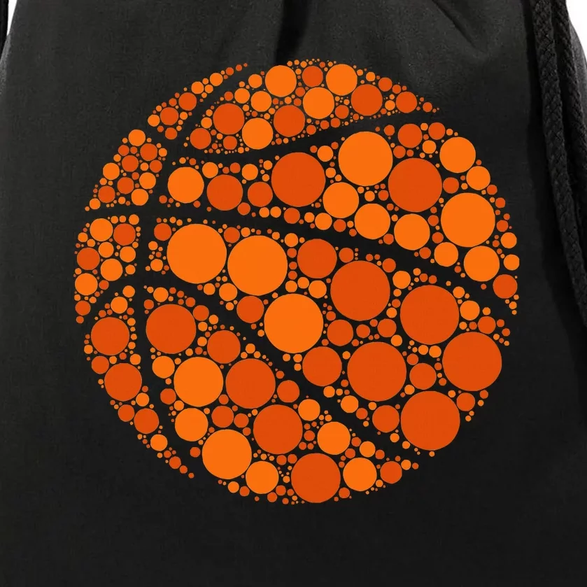 Happy Dot Day 2024 Polka Dot Basketball Lover Drawstring Bag