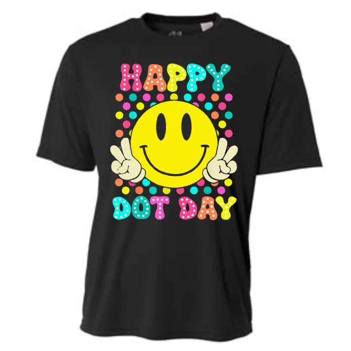 Happy Dot Day 2024 Colorful Polka Dot Smile Face Teacher Cooling Performance Crew T-Shirt