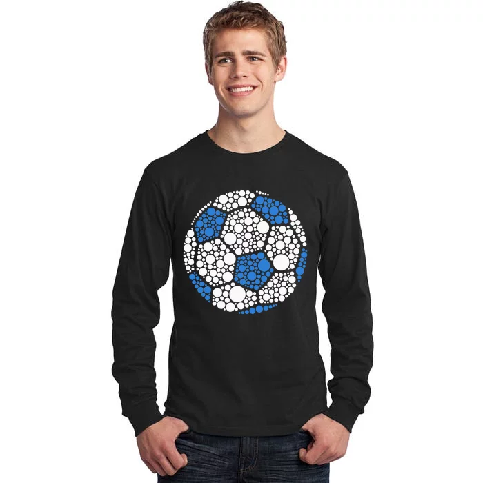 Happy Dot Day 2024 Polka Dot Soccer Ball Lover Tall Long Sleeve T-Shirt