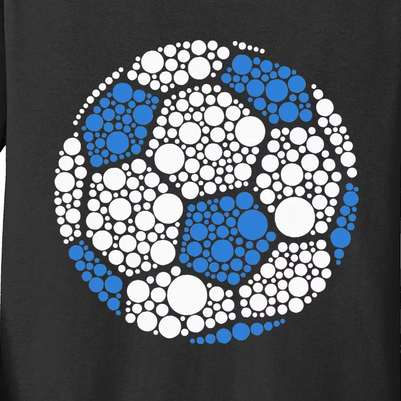 Happy Dot Day 2024 Polka Dot Soccer Ball Lover Kids Long Sleeve Shirt