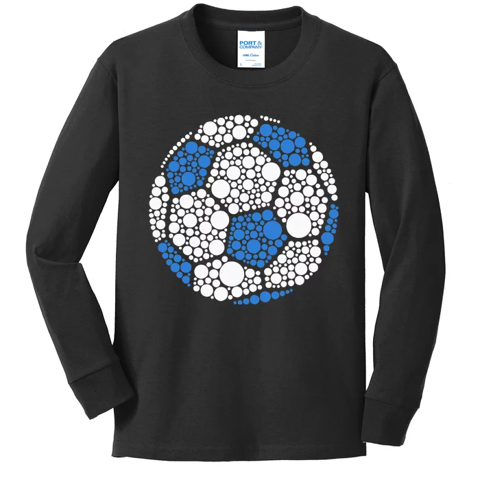 Happy Dot Day 2024 Polka Dot Soccer Ball Lover Kids Long Sleeve Shirt