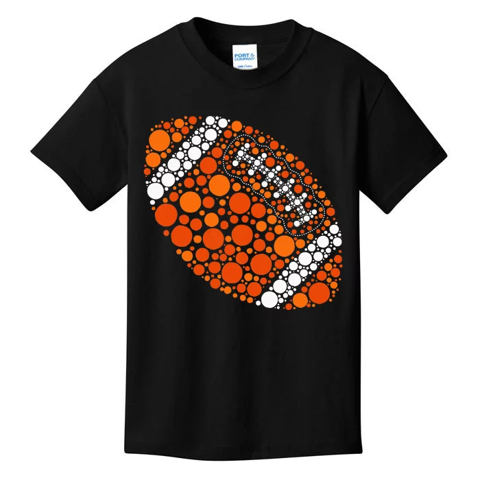 Happy Dot Day 2024 Polka Dot Football Ball Lover Kids T-Shirt