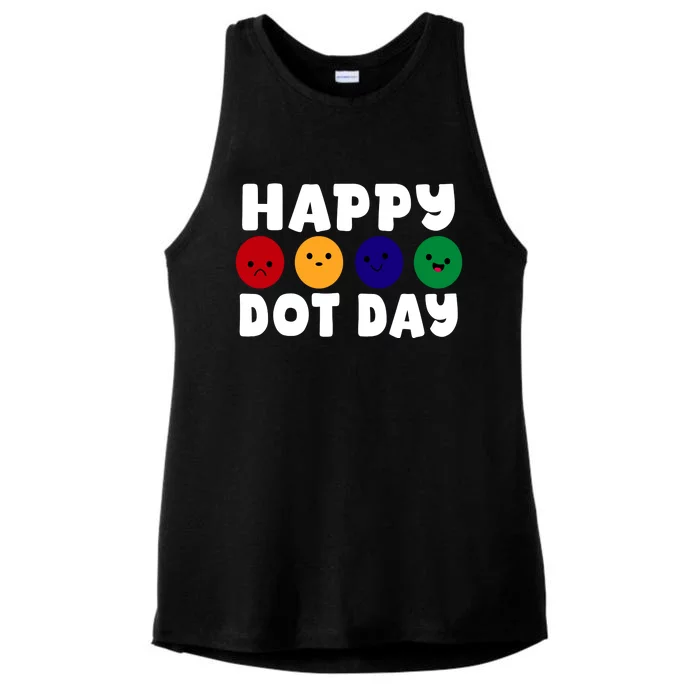 Happy Dot Day Ladies Tri-Blend Wicking Tank