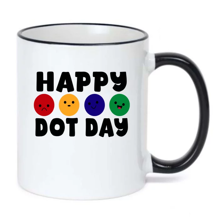 Happy Dot Day Black Color Changing Mug