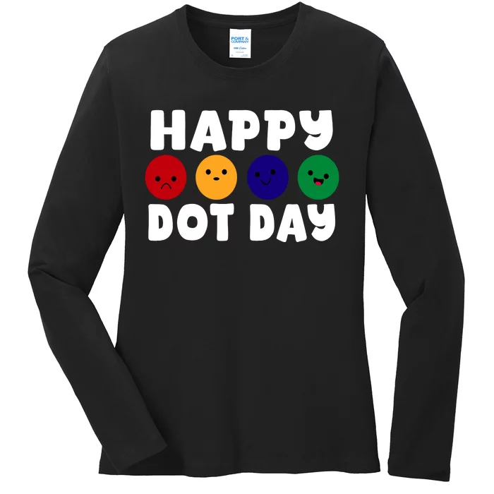 Happy Dot Day Ladies Long Sleeve Shirt