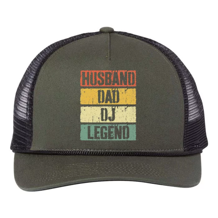 Husband Dad Dj Legend FatherS Day Retro Rope Trucker Hat Cap