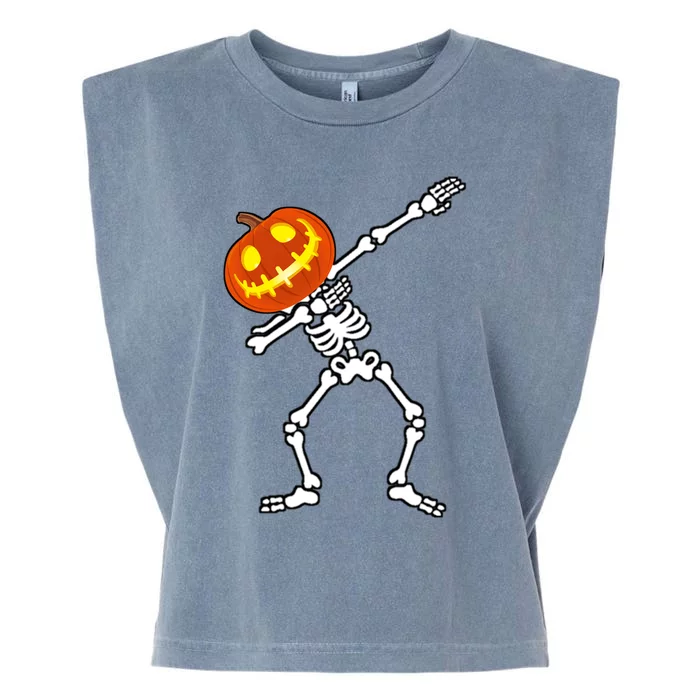 Halloween Dab Dabbing Skeleton Pumpkin Great Gift Garment-Dyed Women's Muscle Tee