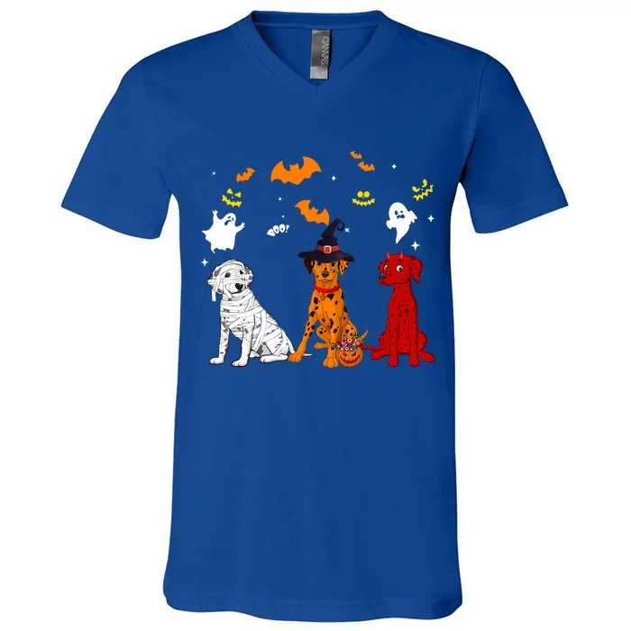 Halloween Dalmatian Dogs Lovers Mummy Witch Demon Costumes Cute Gift V-Neck T-Shirt