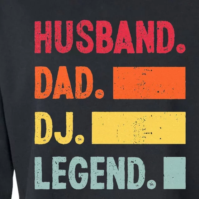 Husband Dad DJ Legend Funny DJ Disc Music Lover Cropped Pullover Crew