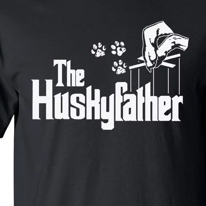 Huskyfather Dog Dad Puppy Paw Print Fun Animal FathersDay Tall T-Shirt