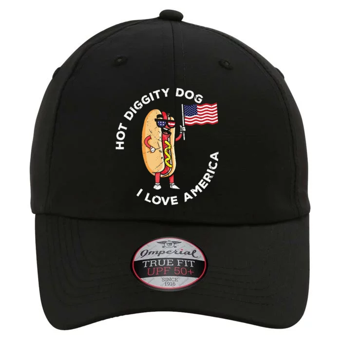 Hot Diggity Dog July 4th Patriotic BBQ Picnic USA Funny The Original Performance Cap