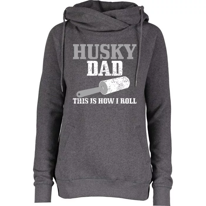 Husky Dad Dog Hair Funny Siberian Husky Womens Funnel Neck Pullover Hood