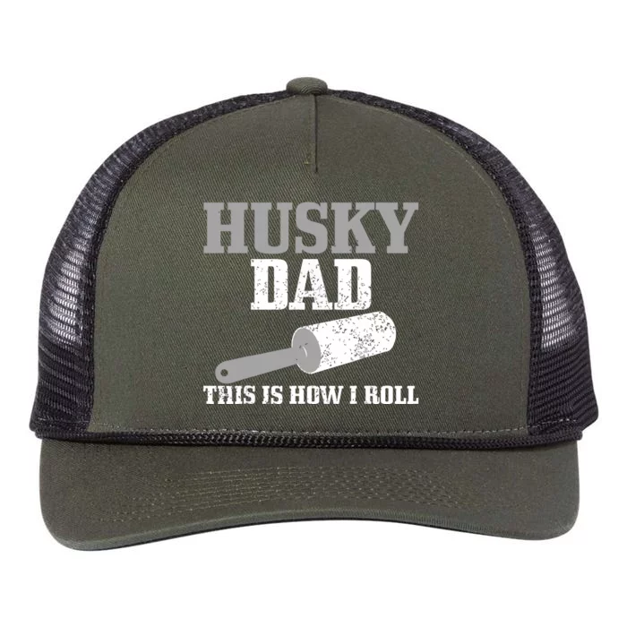 Husky Dad Dog Hair Funny Siberian Husky Retro Rope Trucker Hat Cap