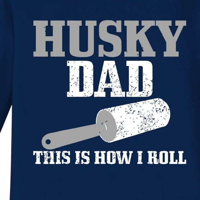 Husky Dad Dog Hair Funny Siberian Husky Baby Long Sleeve Bodysuit